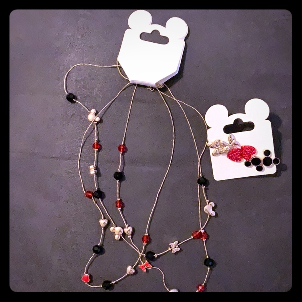 Bundle, Disney necklace and earrings